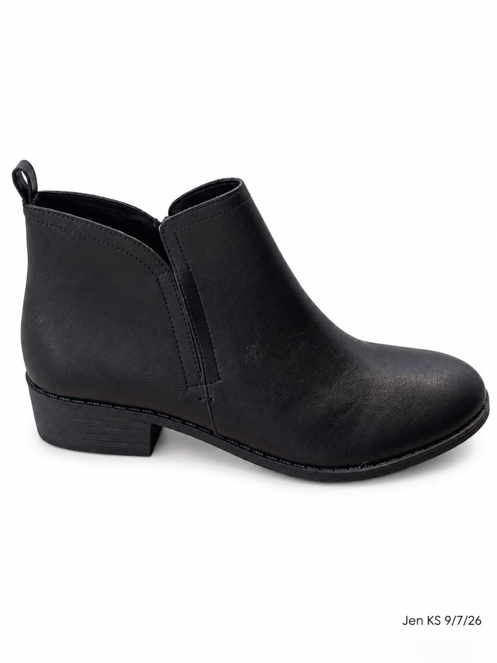 Sun + Stone Black Leather Ankle Boots - Picture 3 of 6